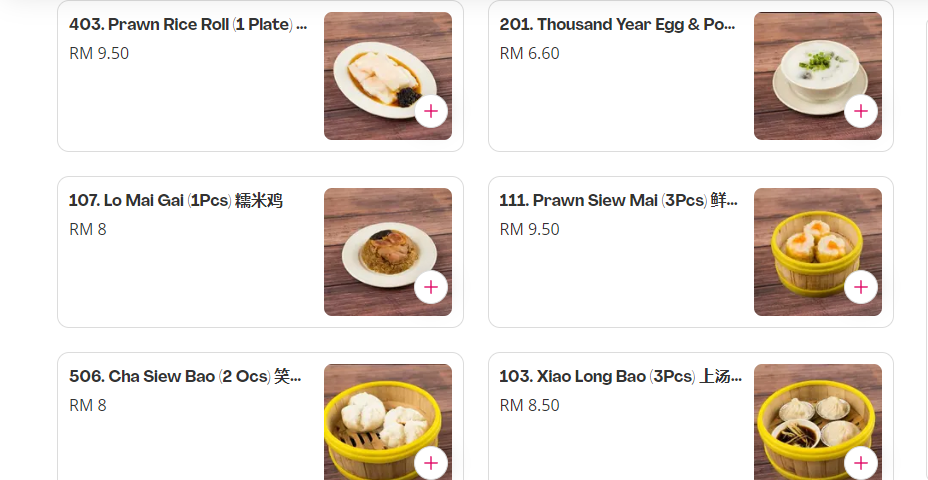 OUR FAVORITE ITEMS OF JIN XUAN MENU