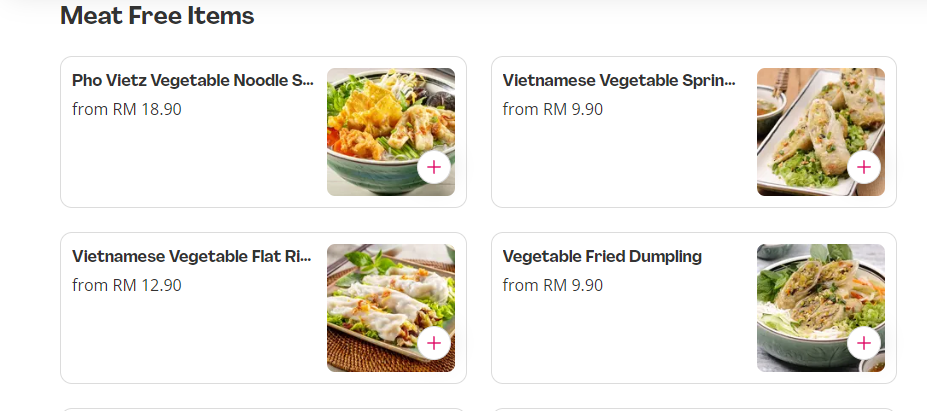 PHI VIETZ MEAT-FREE PRICES