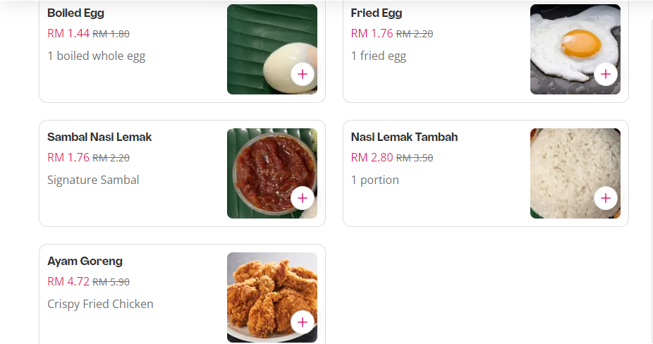 SEDAP CORNER SIDE DISHES PRICES