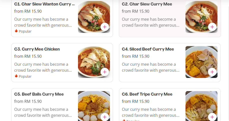 SOONG KEE MAINS PRICES