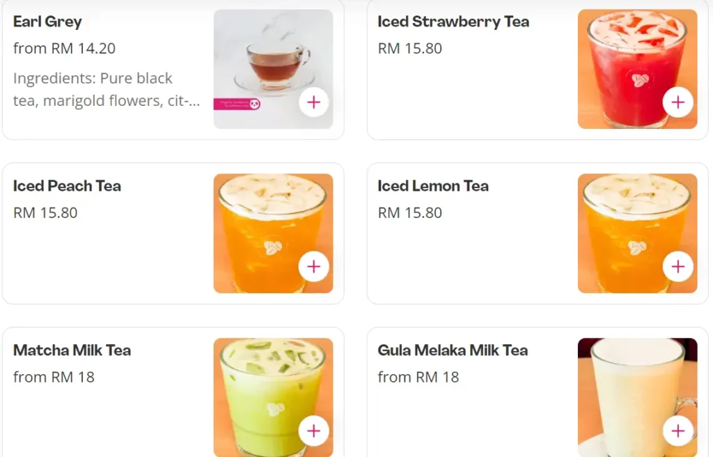 TEA & TEA SPECIALITIES PRICES