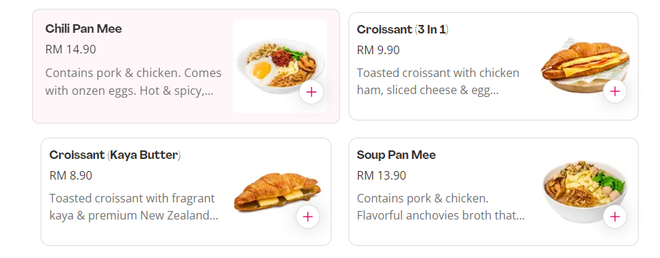 THONG KEE CROISSANT MENU WITH PRICES