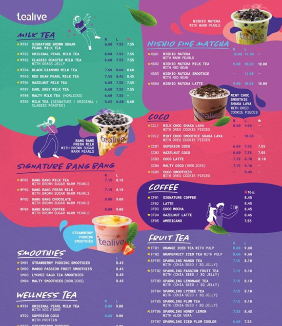 Tealive Menu Malaysia & Prices list updated