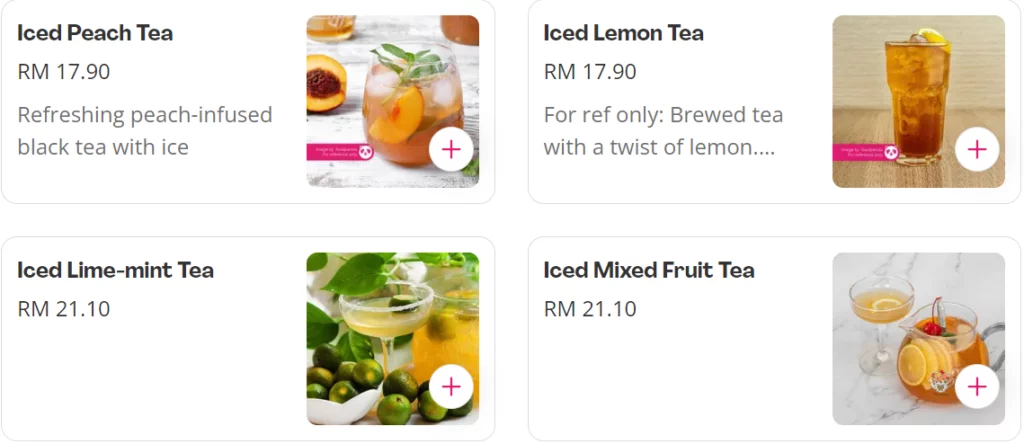 WINTER WARMERS ICED TEA MENU PRICES