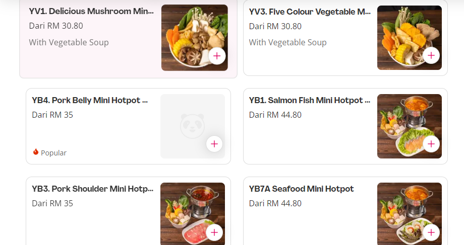 YOUNG SANNA MEE HOTPOT PRICES