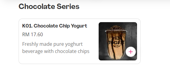 YOUNG YOGURT CHOCOLATE SERIES PRICES