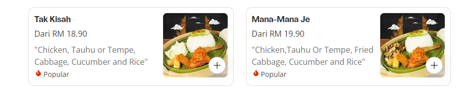 AYAM GEPUK PAK GEMBUS A LA CARTE PRICES