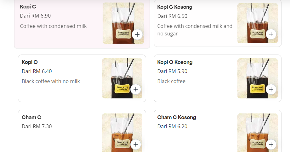 BUNGKUS KAW KAW KOPI PRICES