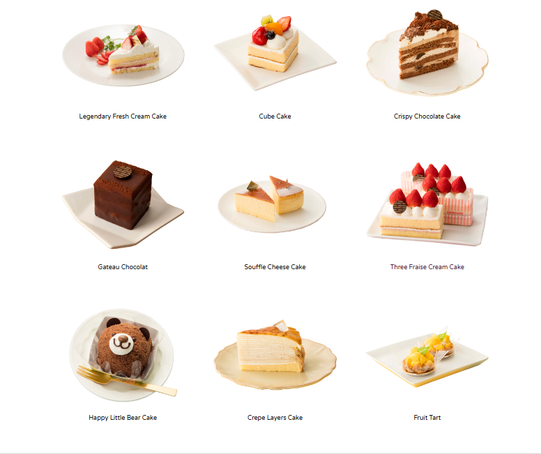 CHATERAISE WHOLE CAKES MENU WITH PRICES