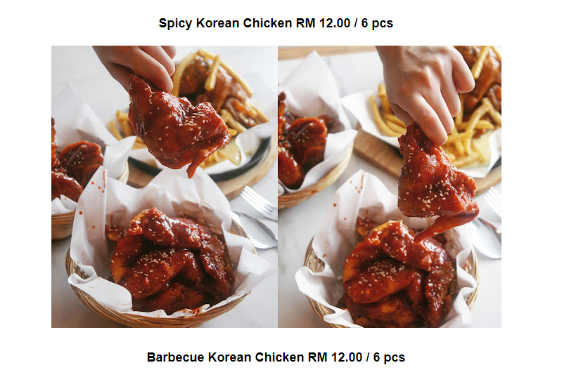 COLD & MELT CAFE KOREAN CHICKEN PRICES