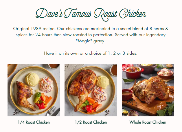 DAVE’S DELI FAMOUS ROAST CHICKEN PRICES