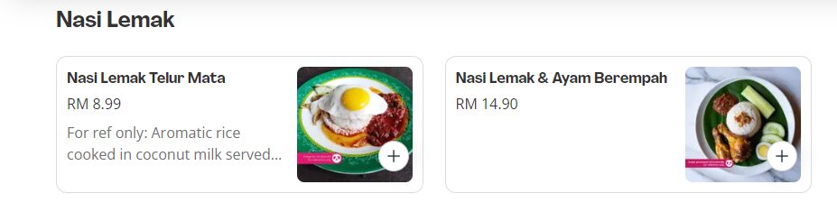 EMA’S KITCHEN NASI LEMAK PRICES