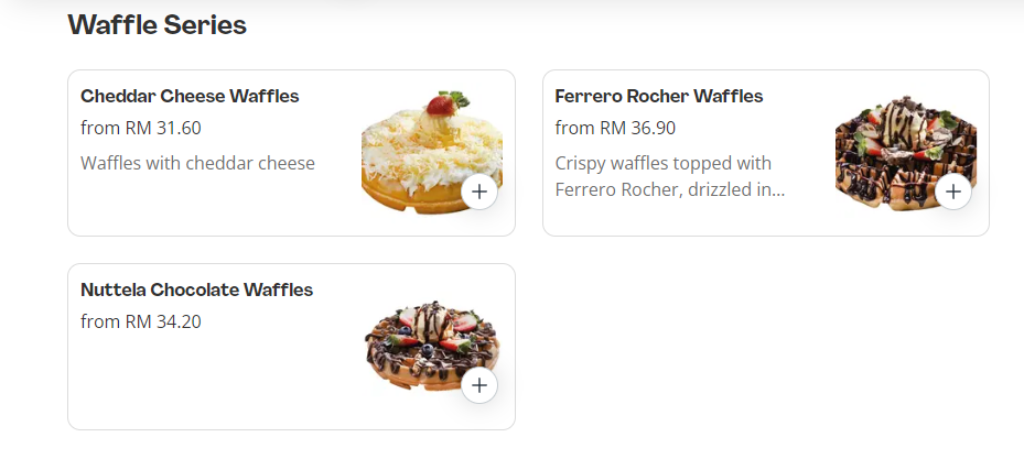 EVER AFTER DESSERT CAFE WAFFLE SERIES PRICES