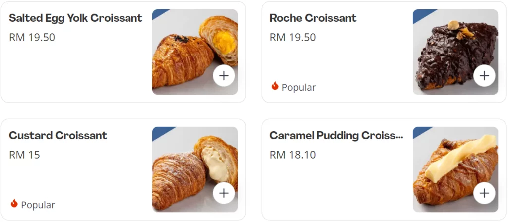 HAZUKIDO CROISSANT MENU WITH PRICES