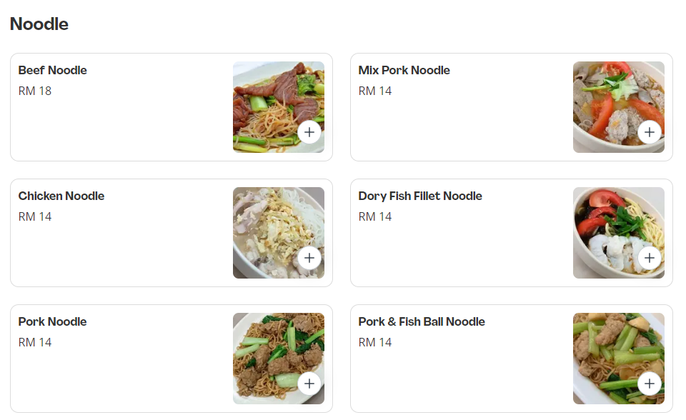 HOONG PUN NOODLES MENU