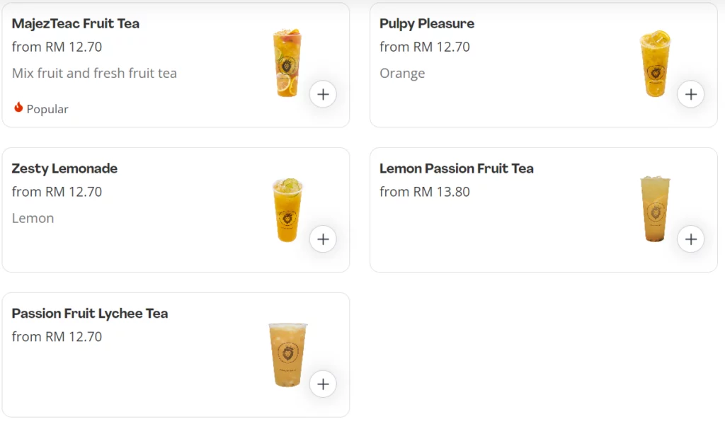 MAJEZ FRUIT TEA SERIES PRICES