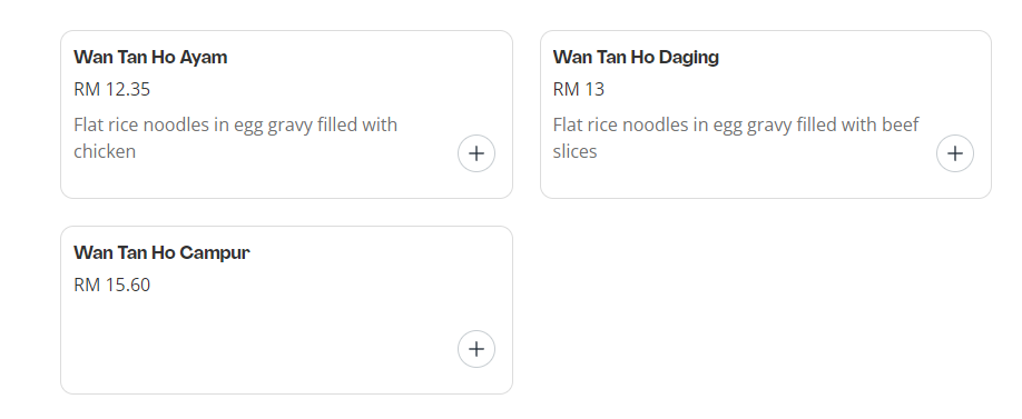 MAMAK WAN TAN HO MENU PRICES