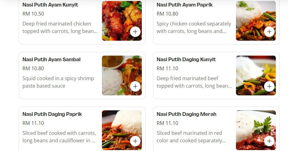 MENU MERDEKA CORNER NASI AYAM PRICES