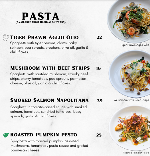 MENU THE DISH ROOM PASTA & PASTA BAKES PRICES