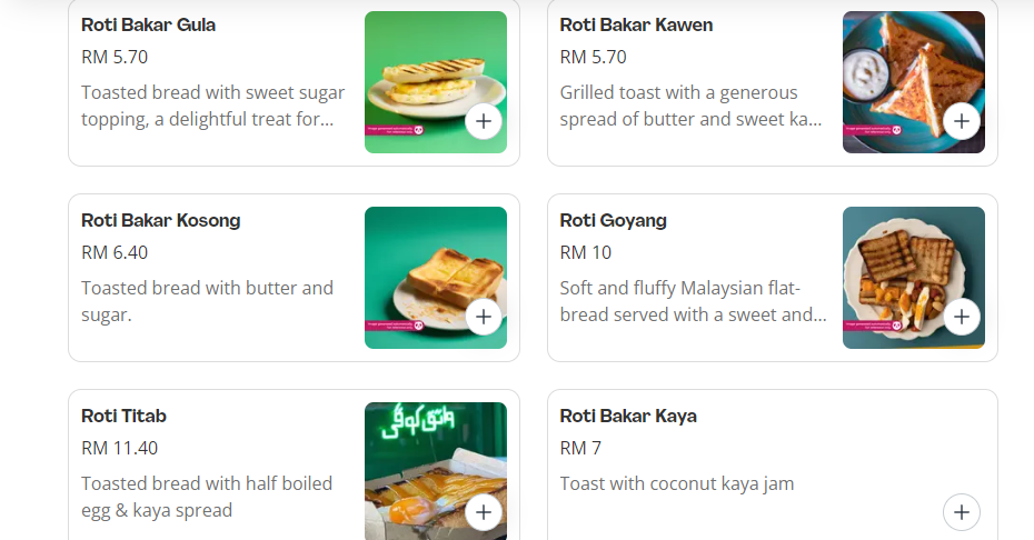 MENU WATAK KOPI ROTI BAKAR PRICES