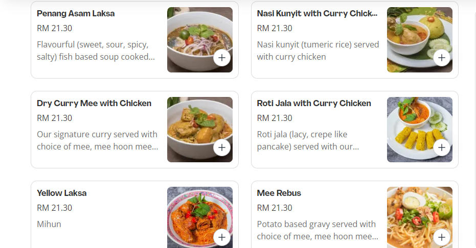 NYONYA COLORS MENU HOT DISHES PRICES