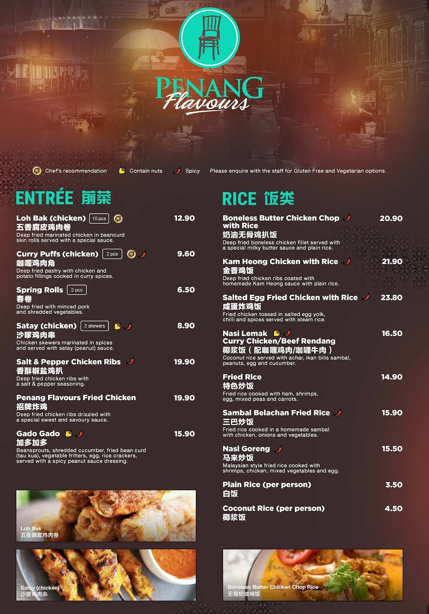 Penang Flavours Menu Malaysia & Prices