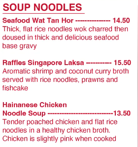 RASA SAYANG SOUP NOODLES PRICES