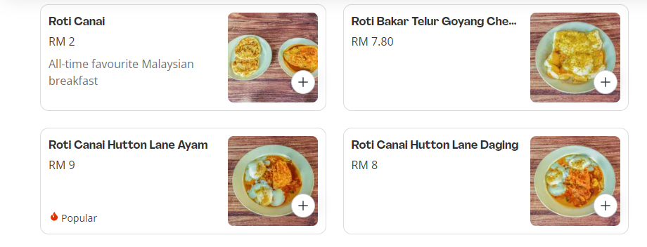 ROTI BAKAR BREAD MENU WITH PRICES