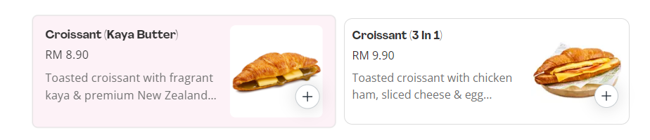 THONG KEE CROISSANT MENU WITH PRICES