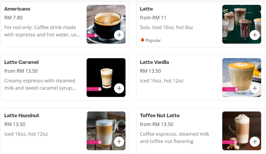 TTF CAFE COFFEE MENU WITH PRICES