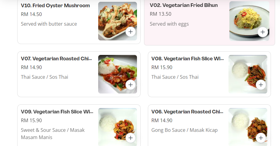 UNCLE CHUA SIGNATURE VEGETARIAN PRICES