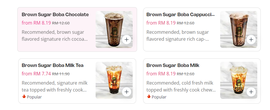 WAKAKA BROWN SUGAR BOBA SERIES PRICES