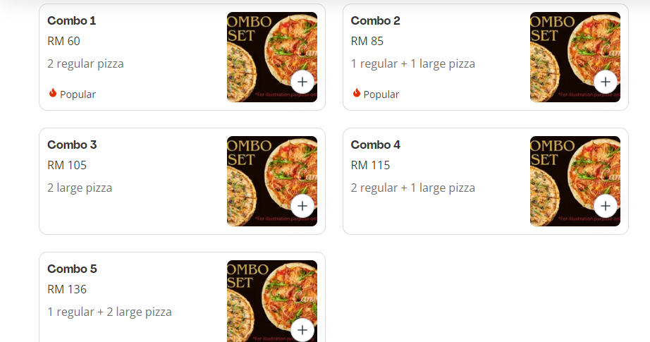 MIKER PIZZA COMBOS MENU PRICES