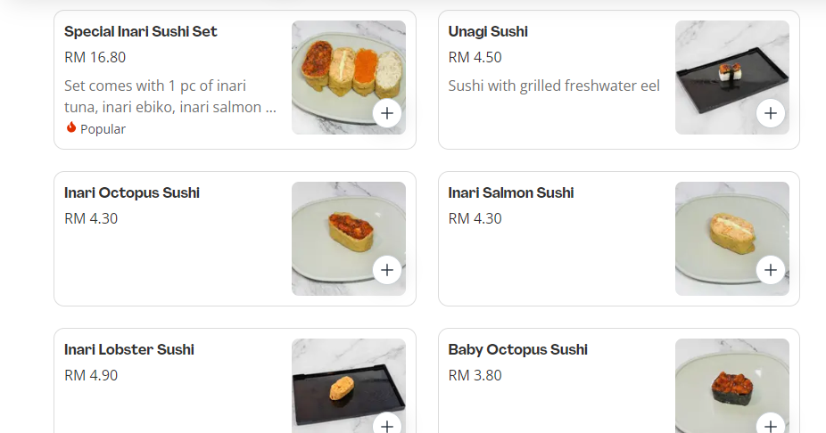 OCHAKING SUSHI PRICES