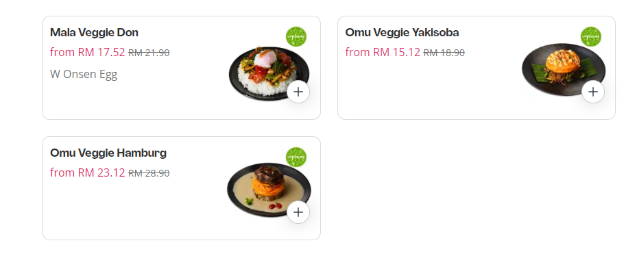 OMULAB VEGETARIAN MENU PRICES