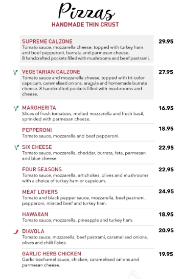 POSITANO RISTO PIZZA PRICES