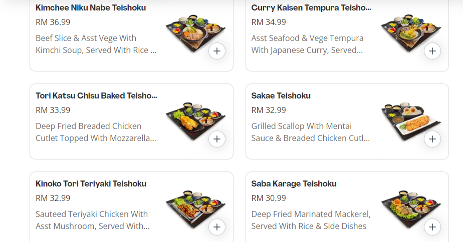 SAKAE SUSHI TEISHOKU PRICES