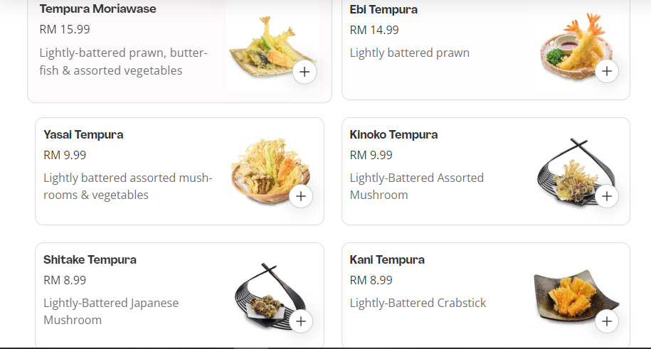 SAKAE SUSHI TEMPURA PRICES