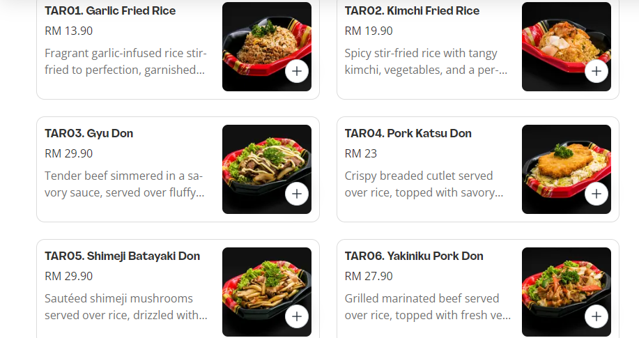 SHUNKA DONBURI PRICES