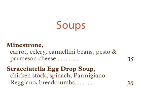 STRATO SOUP MENU WITH PRICES