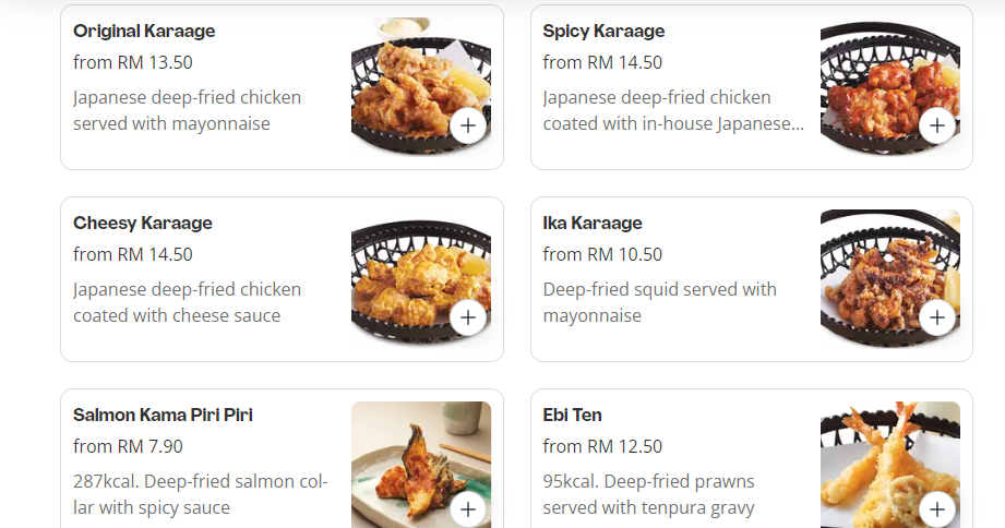 SUSHI KING AGEMONO PRICES