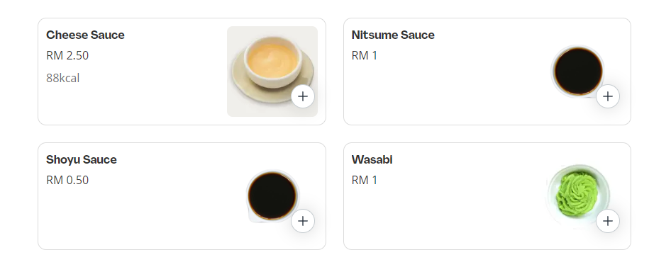 SUSHI KING CONDIMENTS PRICES