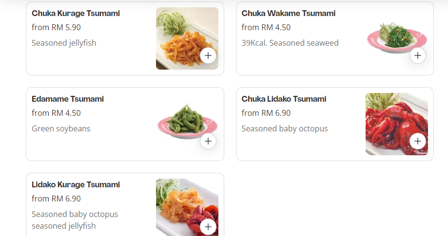 SUSHI KING TSUMAMI PRICES