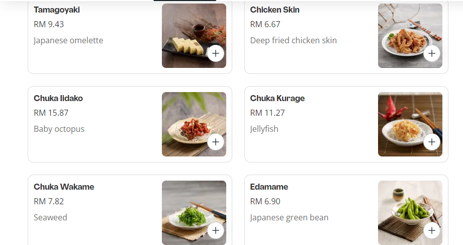 SUSHI TEI APPETIZER PRICES