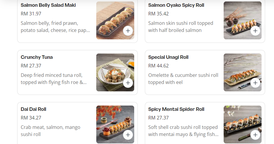 SUSHI TEI SIGNATURE ROLL PRICES