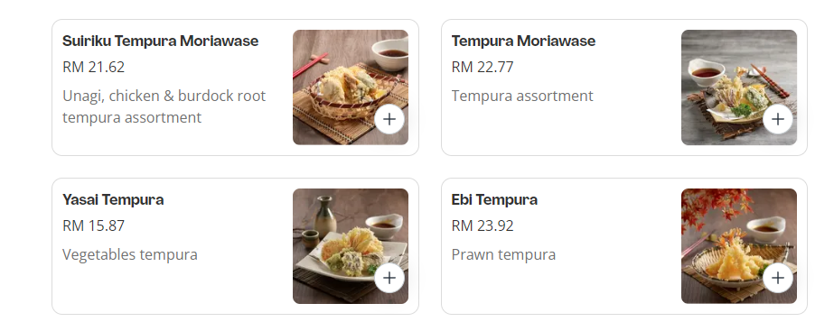 SUSHI TEI TEMPURA PRICES