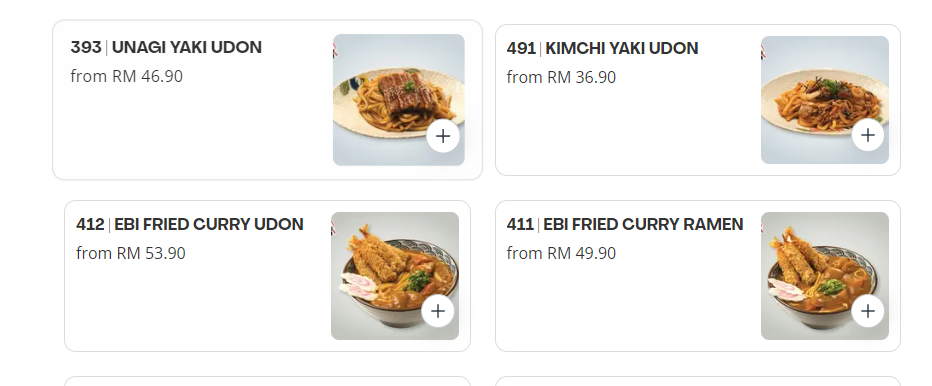 SUSHI YA NOODLE PRICES