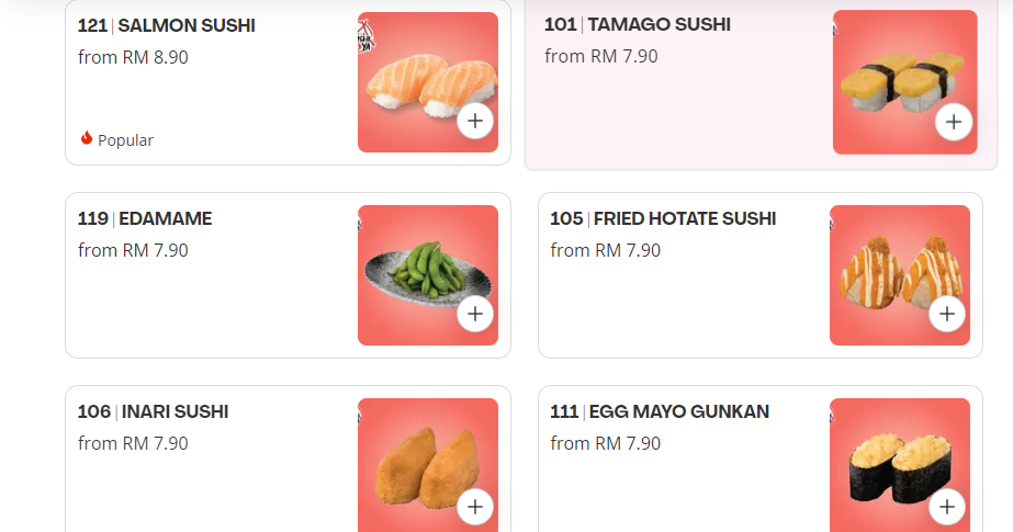 SUSHI YA SASHIMI MENU WITH PRICES