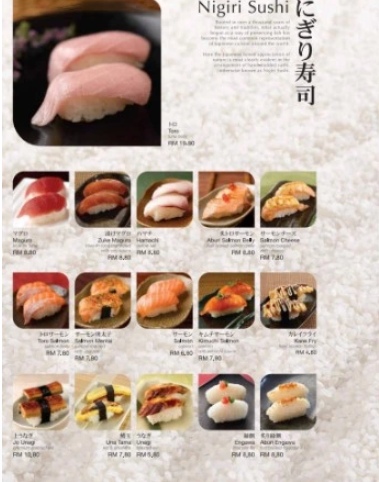 SUSHI ZANMAI NIGIRI SUSHI PRICES