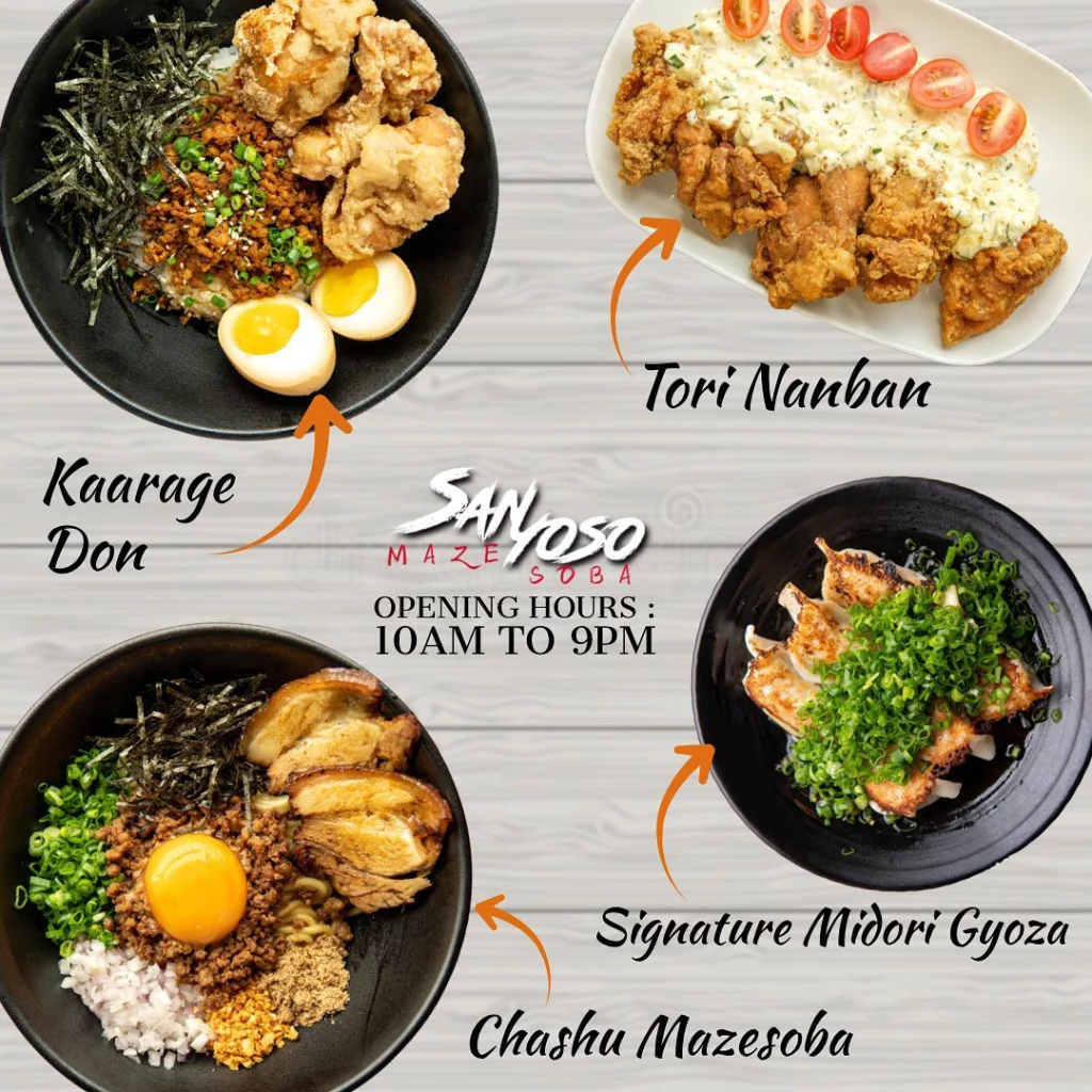 Sanyoso Mazesoba Menu Malaysia & Prices